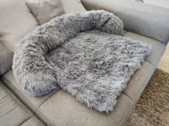 Kussen Voor Hond Of Meerdere Katten | Fluffy Dierenkussen Van Pluche | Kat | Bank | Mand | Hondenmand Of Kattenmand | Hondendeken & Bankbeschermer Max. 20 Kg | Donkergrijs | Maat L