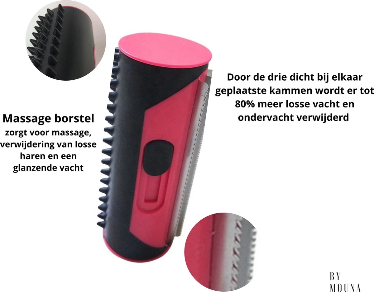 Ondervacht Kam- Hond Borstel - Klittenkam Voor Honden En Katten – Verwijderd Klitten En Voorkomt Verharing- Hondenkam Langharig - Hondenborstel Kortharig- Huisdierborstel - Vachtverzorging- Hondenborstel Rood 3 Ondervacht Kam- Hond Borstel - Klittenkam Voor Honden En Katten – Verwijderd Klitten En Voorkomt Verharing- Hondenkam Langharig - Hondenborstel Kortharig- Huisdierborstel - Vachtverzorging- Hondenborstel Rood - Afbeelding 3