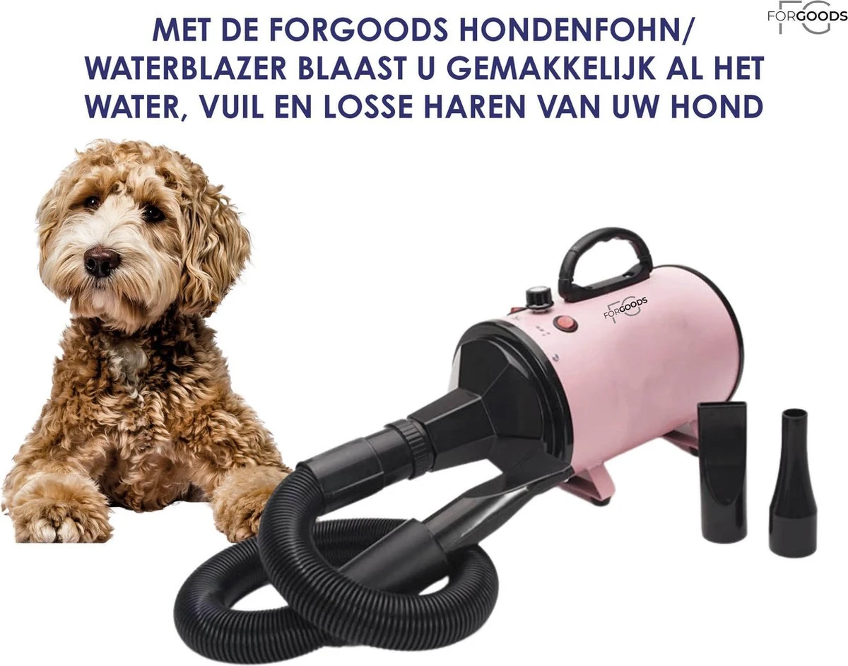 Forgoods Professionele Hondenfohn - Waterblazer Voor Honden - Hondenfohn Met 4 Opzetstukken - 2800W Verstelbaar Vermogen - Roze 6 Forgoods Professionele Hondenfohn - Waterblazer Voor Honden - Hondenfohn Met 4 Opzetstukken - 2800W Verstelbaar Vermogen - Roze - Afbeelding 6