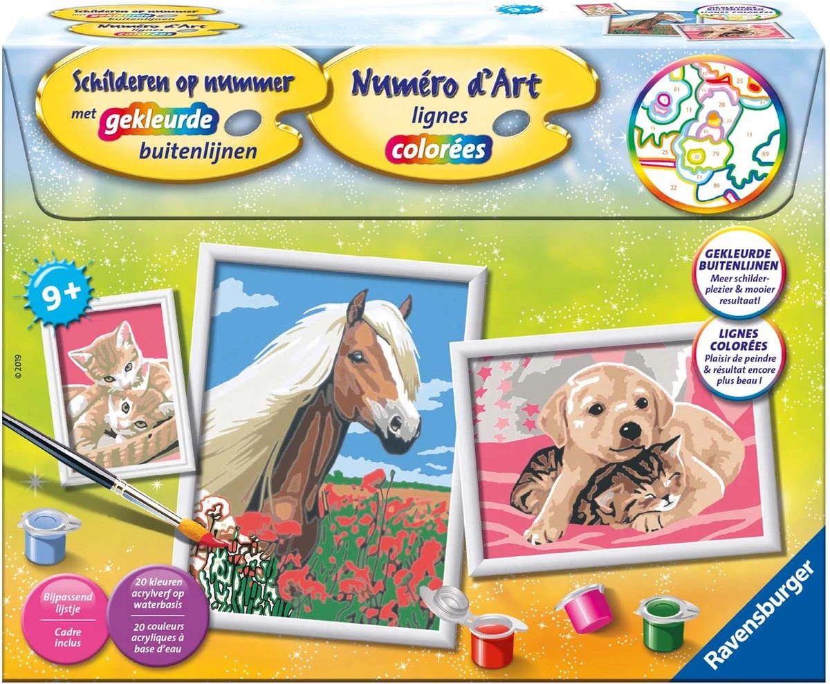 Ravensburger Schilder Op Nummer 3in1 Set Dieren 1 Ravensburger Schilder Op Nummer 3in1 Set Dieren