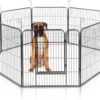 MaxxPet Puppyren - Hondenbench - Hondenren- Puppyren Met 8 Kennelpanelen - Staal -80 X 80 Cm Ø 210 Cm