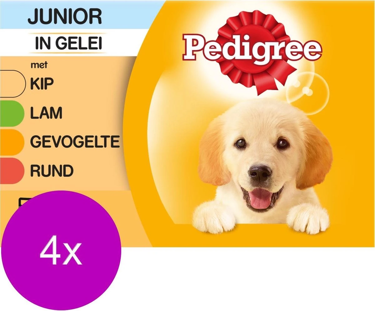 Pedigree Pouch Junior Multipack - Hondenvoer - 4 X 12x100 G 1 Pedigree Pouch Junior Multipack - Hondenvoer - 4 X 12x100 G