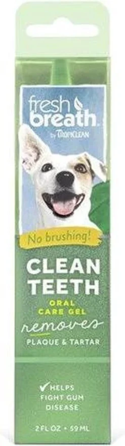 Tropiclean Fresh Breath Clean Teeth Oral Care Gel - Gebitsverzorging - Mint 59 Ml -Dog Supplies 337x1200