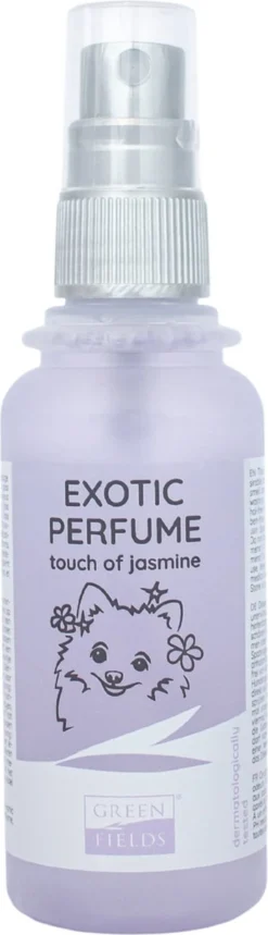 Hondenparfum Spray In 4 Geuren - Greenfields - Alchoholvrije En PH Neutrale Formule Tegen Onaangename Geurtjes - 50ml - Exotic -Dog Supplies 345x1200
