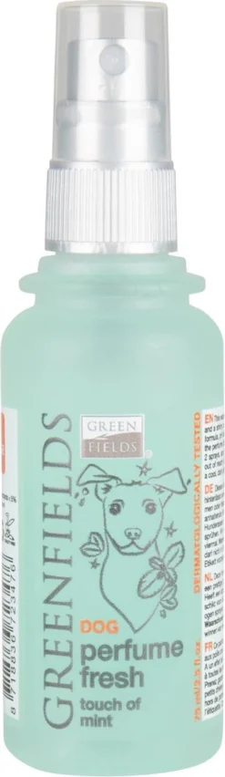 Hondenparfum Spray In 4 Geuren - Greenfields - Alchoholvrije En PH Neutrale Formule Tegen Onaangename Geurtjes - 50ml - Exotic -Dog Supplies 348x1200