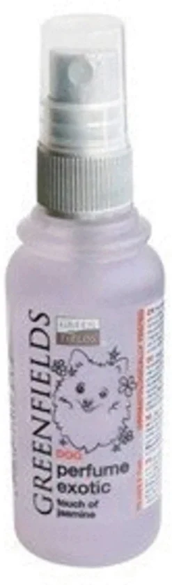 Hondenparfum Spray In 4 Geuren - Greenfields - Alchoholvrije En PH Neutrale Formule Tegen Onaangename Geurtjes - 50ml - Exotic -Dog Supplies 354x1200