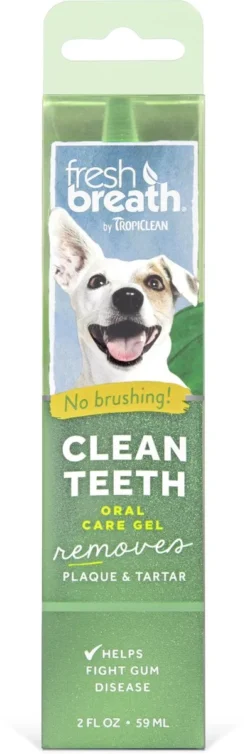 Tropiclean Fresh Breath Clean Teeth Oral Care Gel - Gebitsverzorging - Mint 59 Ml -Dog Supplies 393x1200