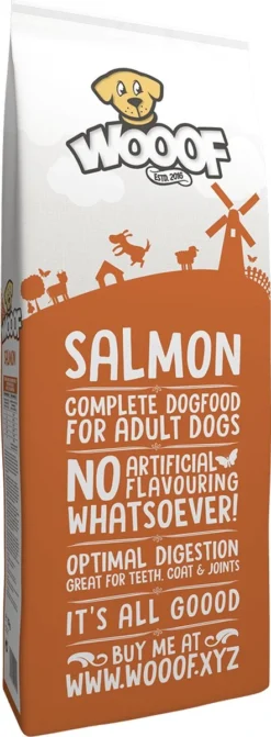 WOOOF Zalm - Geperst Hondenvoer - Hypoallergeen Hondenvoer - Geperste Hondenbrokken - Droogvoer - 18KG -Dog Supplies 442x1200 1