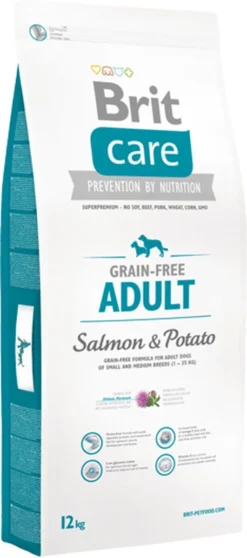 Brit Care Grain Free Adult Salmon & Potato 12 Kg - Hond -Dog Supplies 531x1200