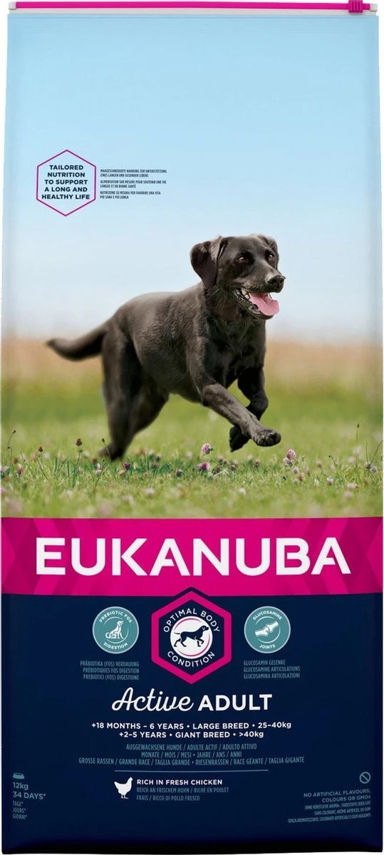 Eukanuba Dog Adult - Large Breed - Kip - Hondenvoer - 12 Kg 3 Eukanuba Dog Adult - Large Breed - Kip - Hondenvoer - 12 Kg - Afbeelding 3