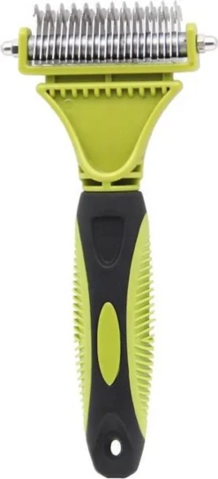 Hondenborstel - Dubbelzijdig Ontharing Tool - Herbruikbare Honden & Kattenvachtkam - Huisdier Grooming - 1 Stuk - Groen -Dog Supplies 547x1200