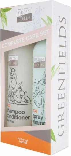 Greenfields Vacht Verzorging Set Voor Honden Shampoo, Conditioner & Droogshampoo -Dog Supplies 552x1200