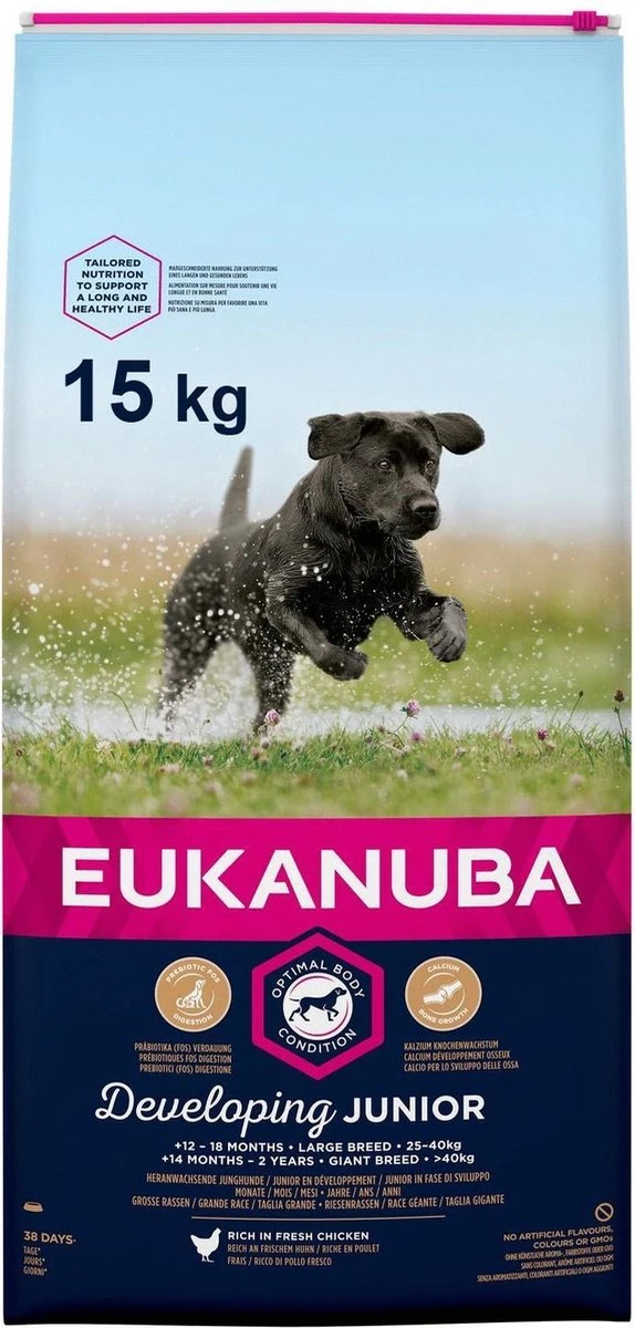 Eukanuba Developing Junior Large Breed Kip - Hondenvoer - 15 Kg 3 Eukanuba Developing Junior Large Breed Kip - Hondenvoer - 15 Kg - Afbeelding 3