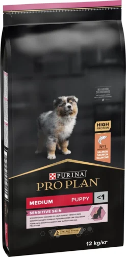 Pro Plan Medium Puppy Sensitive Skin - Honden Droogvoer - Zalm - 12 Kg