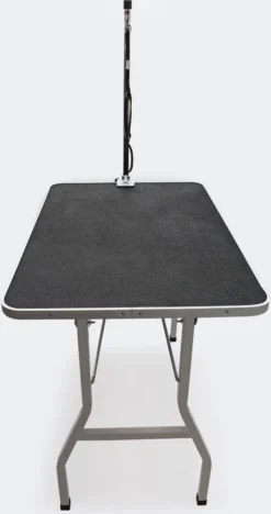 Honden Trimtafel Met Enkele Aanlijnoptie, 760 Mm Hoog, Inklapbaar; Kniptafel - Wastafel Met Lus Zwart / Grijs - Verzorgingstafel Voor Huisdieren - Multistrobe