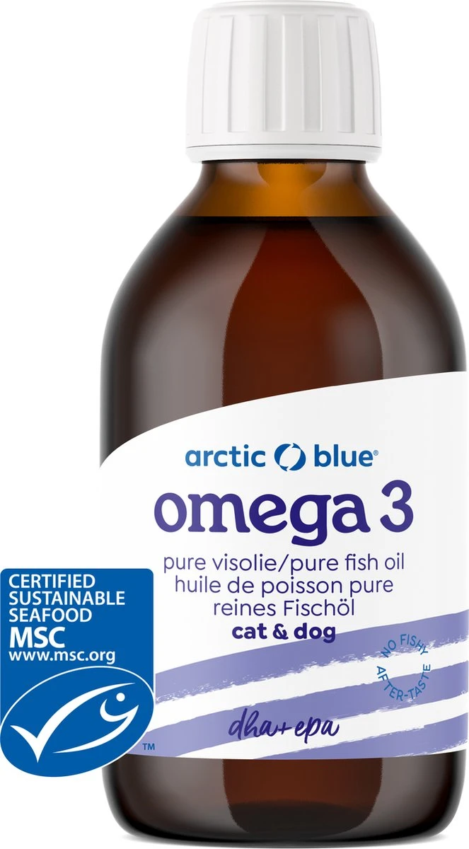 Arctic Blue - Pure Arctische Omega-3 Visolie 300 Ml Fles - Dier - MSC - Hond - Kat 7 Arctic Blue - Pure Arctische Omega-3 Visolie 300 Ml Fles - Dier - MSC - Hond - Kat - Afbeelding 7