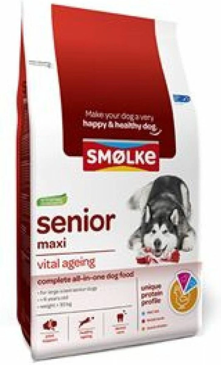 Smolke Senior Maxi - Kip - Hondenvoer - 12 Kg 1 Smolke Senior Maxi - Kip - Hondenvoer - 12 Kg