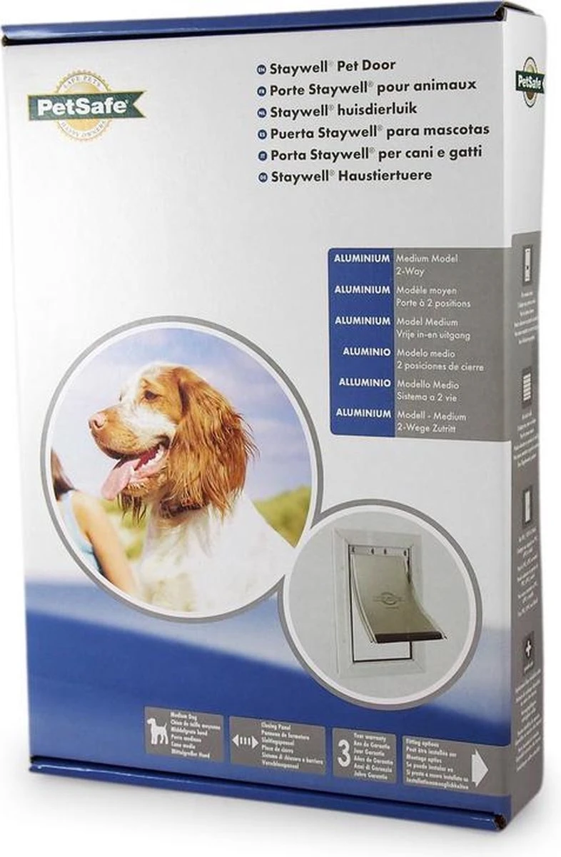 Staywell 620 Hondenluik - Aluminium - Wit 1 Staywell 620 Hondenluik - Aluminium - Wit