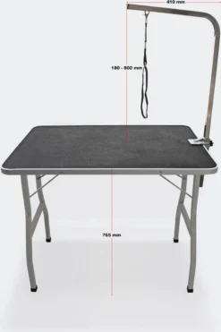 Honden Trimtafel Met Enkele Aanlijnoptie, 760 Mm Hoog, Inklapbaar; Kniptafel - Wastafel Met Lus Zwart / Grijs - Verzorgingstafel Voor Huisdieren - Multistrobe -Dog Supplies 798x1200