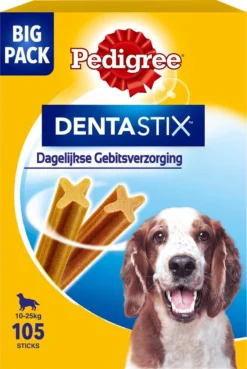 Pedigree Dentastix Kauwstaven - Gebitsverzorgende Hondensnacks - Medium - 105 Stuks