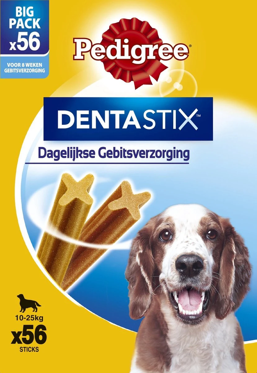 Pedigree Dentastix Kauwstaven - Gebitsverzorgende Hondensnacks - Medium - 56 Stuks 1 Pedigree Dentastix Kauwstaven - Gebitsverzorgende Hondensnacks - Medium - 56 Stuks