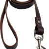 Hondenriem - 180 Cm – Bruine Riem - Leren Hondenriem Met Stiksels – 100% Volnerfleer - Hond