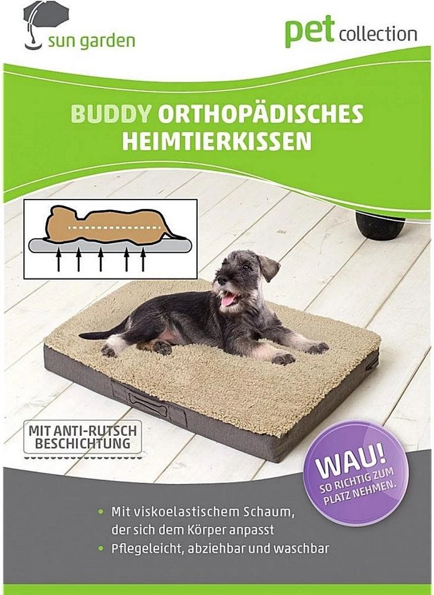 Sun Garden Buddy Orthopedisch Hondenkussen 72x50x8cm Antraciet 4 Sun Garden Buddy Orthopedisch Hondenkussen 72x50x8cm Antraciet - Afbeelding 4