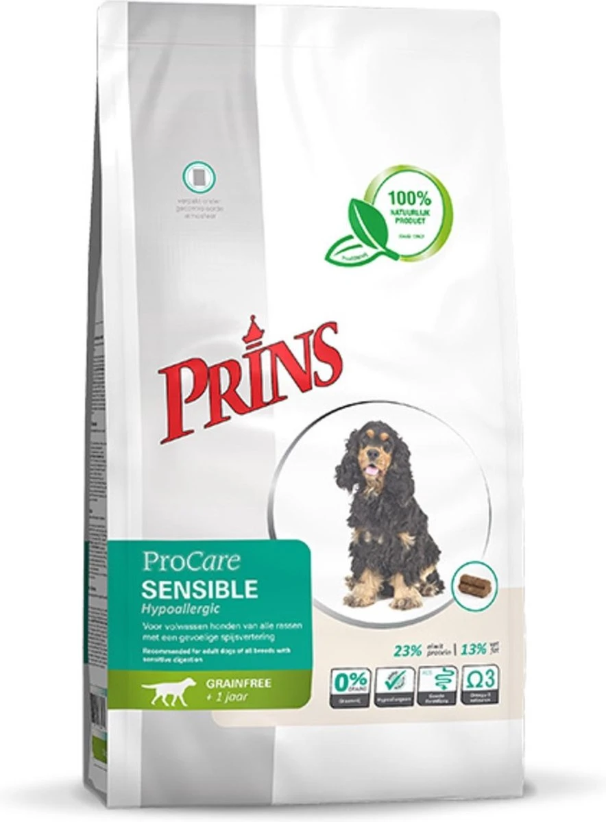 Prins Procare Graanvrij Sensible Hypoallergic - 12 KG 1 Prins Procare Graanvrij Sensible Hypoallergic - 12 KG