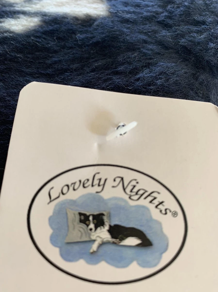 Lovely Nights Vetbed/kleed Blue With 2 Color Print Paw Met Bies 120x75 Rechthoek 2 Lovely Nights Vetbed/kleed Blue With 2 Color Print Paw Met Bies 120x75 Rechthoek - Afbeelding 2