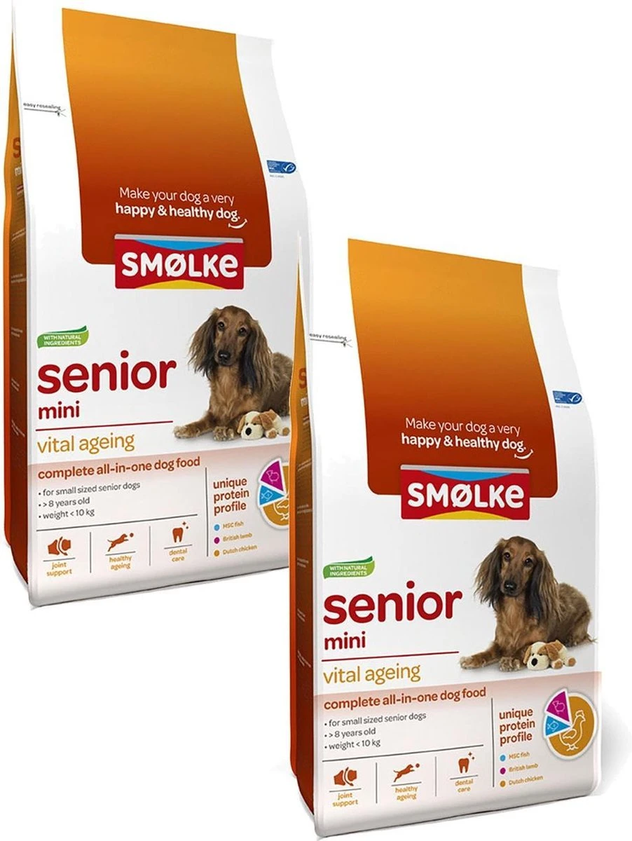 Smolke Senior Mini - Hondenvoer - 2 X 3 Kg 1 Smolke Senior Mini - Hondenvoer - 2 X 3 Kg