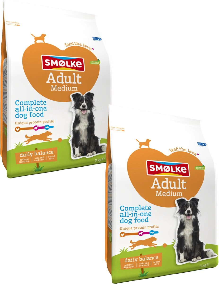 Smolke Adult Medium - Hondenvoer - 2 X 3 Kg 1 Smolke Adult Medium - Hondenvoer - 2 X 3 Kg