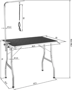 Tectake- Trimtafel Met Lus - Tafelhoogte: 76 Cm - Zwart / Grijs - 402892 -Dog Supplies 958x1200