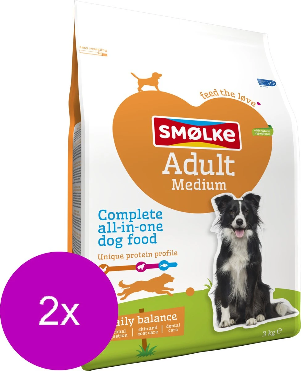 Smolke Adult Medium - Hondenvoer - 2 X 3 Kg 2 Smolke Adult Medium - Hondenvoer - 2 X 3 Kg - Afbeelding 2