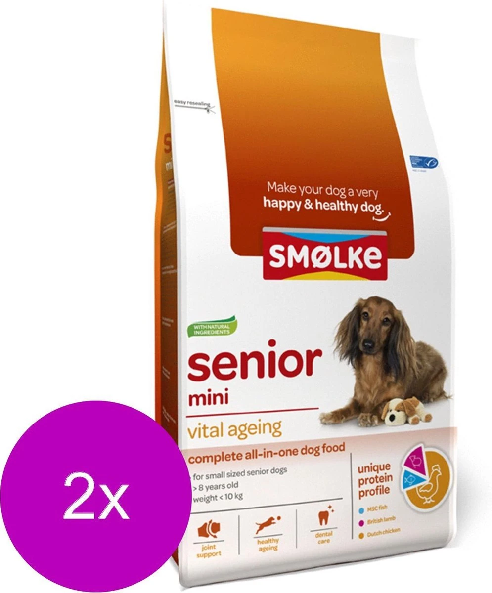 Smolke Senior Mini - Hondenvoer - 2 X 3 Kg 2 Smolke Senior Mini - Hondenvoer - 2 X 3 Kg - Afbeelding 2